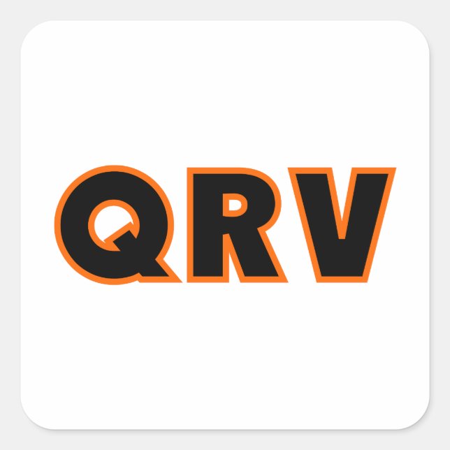 Amateur Ham Radio QRV Square Sticker (Front)