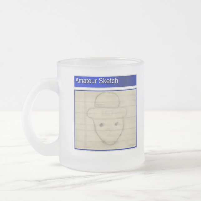 Amateur Leprechaun Sketch Frosted Glass Coffee Mug (Left)