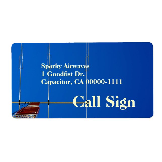 Amateur Radio Beam Antenna Call Sign (Front)
