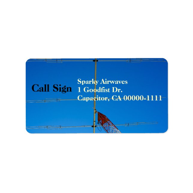 Amateur Radio Beam Antenna Large Label (Front)