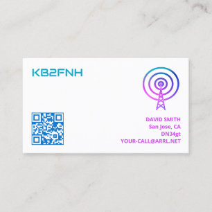 Amateur Radio Call Sign Cards with Custom QR Code