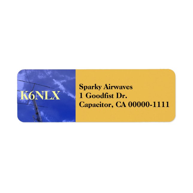 Amateur Radio Callsign Address Label (Front)
