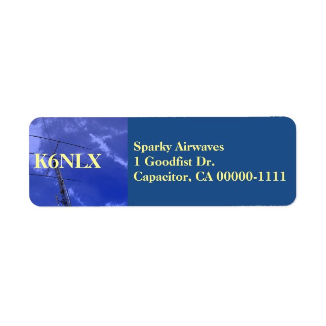 Amateur Radio Callsign Address Label (Front)