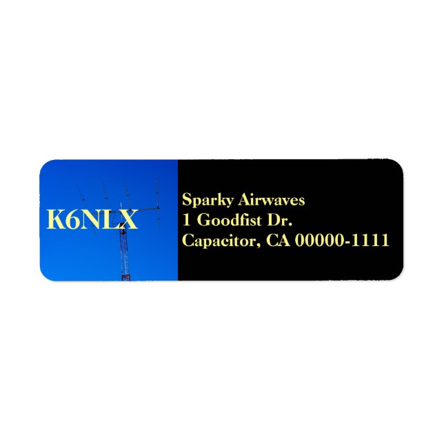 Amateur Radio Callsign Address Label (Front)