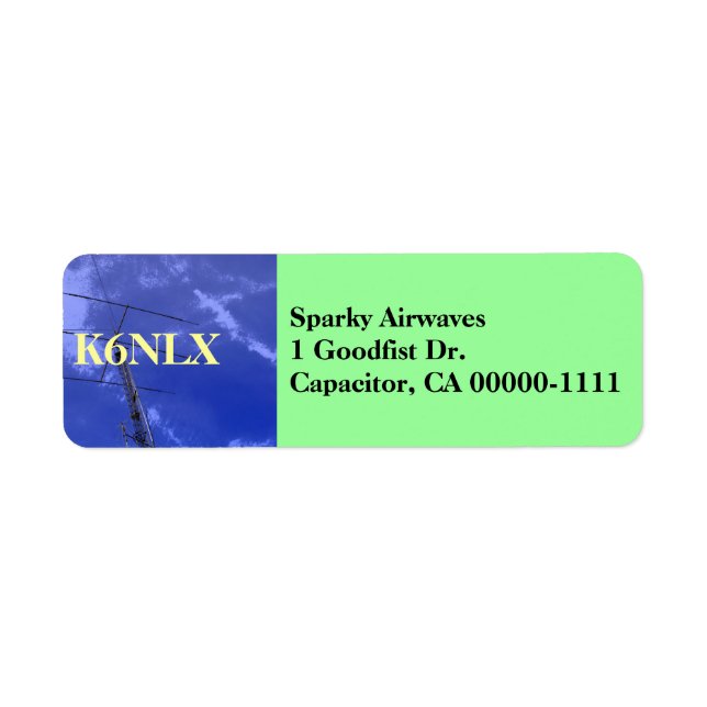 Amateur Radio Callsign Address Label (Front)