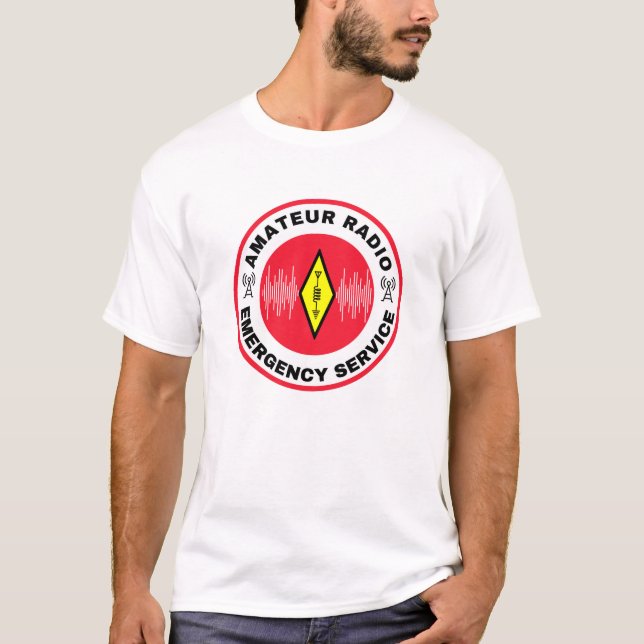 Amateur Radio Emergency Service Ham Radio Red T-Shirt (Front)