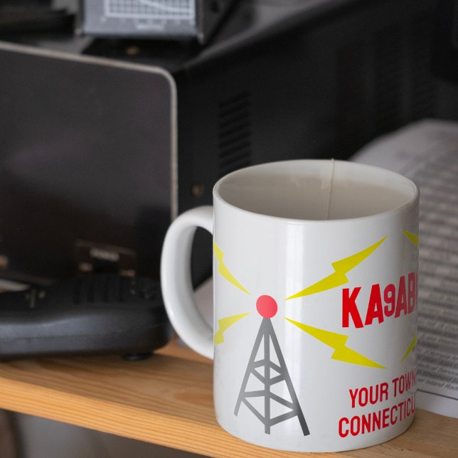 Amateur Radio Ham Operator Antenna and Call Sign Mug (Creator Uploaded)