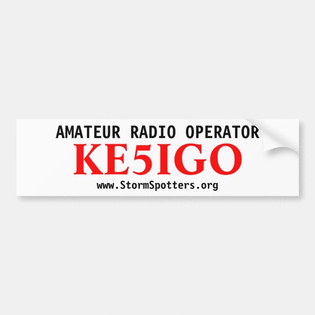 Amateur Radio Operator Bumper Sticker (Front)