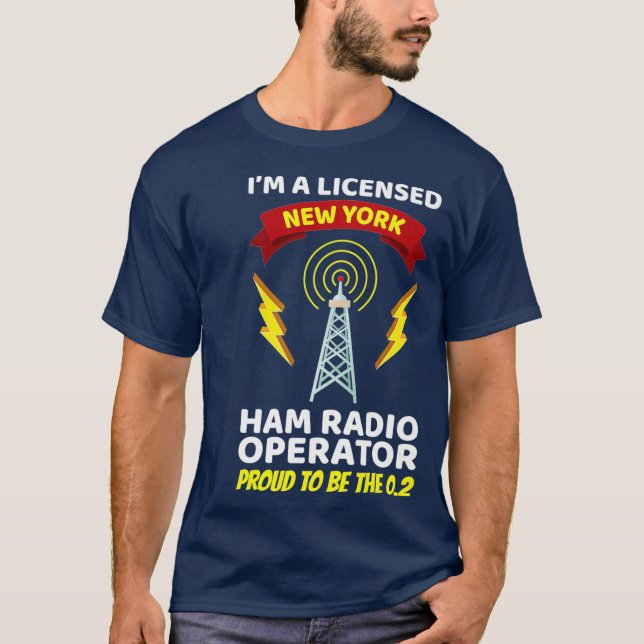 Amateur Radio Operator Funny Ham Radio New York T-Shirt (Front)