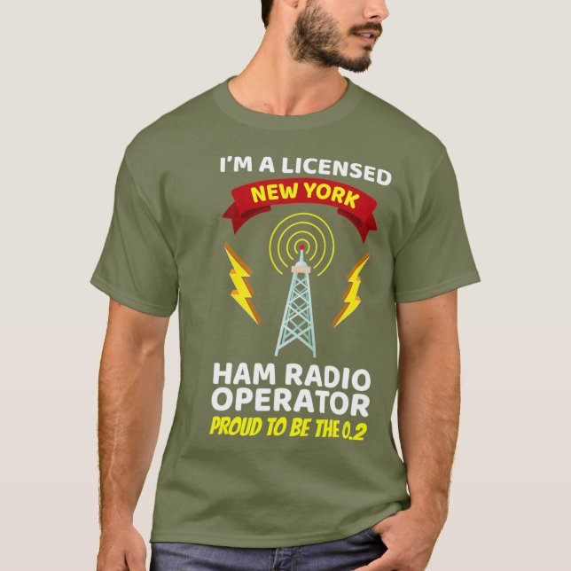 Amateur Radio Operator Funny Ham Radio New York T-Shirt (Front)