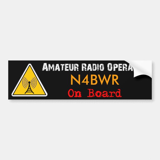 Amateur Radio Operator on Board Bumper Sticker (Front)