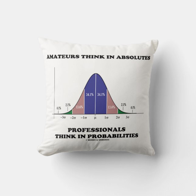Amateurs Think Absolutes Professionals Think Stats Cushion (Front)
