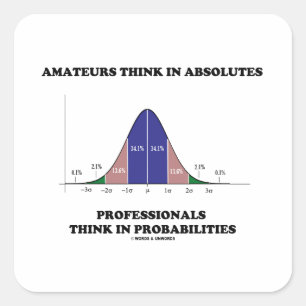 Amateurs Think Absolutes Professionals Think Stats Square Sticker