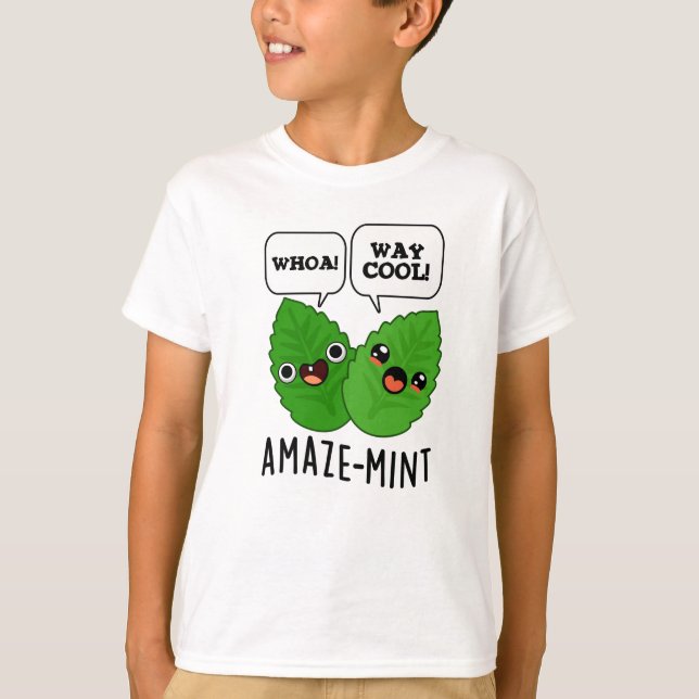 Amaze-mint Funny Mint Leaves Pun  T-Shirt (Front)