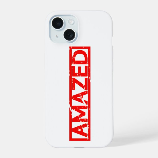 Amazed Stamp iPhone 15 Case (Back)