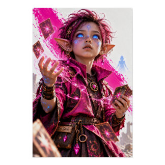 Amazement / Little Magician / Fuchsia Poster