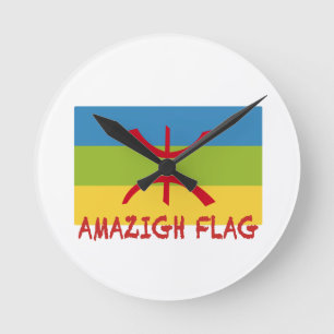 Amazigh flag - berber flag-Drapeau Amazigh Round Clock