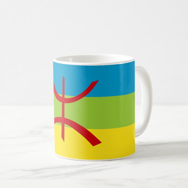 Amazigh Flag Gift Berber Flag Kabyles Coffee Mug (Front Right)