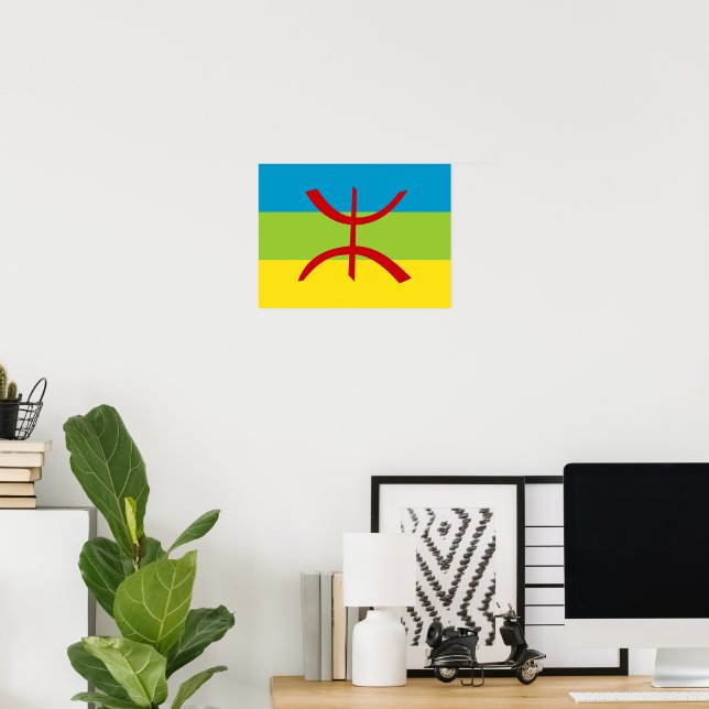 Amazigh Flag Gift Berber Flag Kabyles Poster (Home Office)