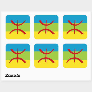 Amazigh Flag Gift Berber Flag Kabyles Square Sticker