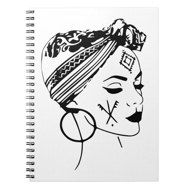 Amazigh Kabyle Maghreb Morocco Girl Face Tattoo Notebook (Front)