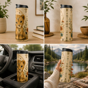 Amazigh Lion Cub – Heritage & Nature Thermal Tumbler