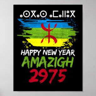 Amazigh New Year 2975 Amazigh Flag Happy Yennayer  Poster