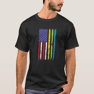 Amazigh Roots Half American Flag Patriotic Amazigh T-Shirt