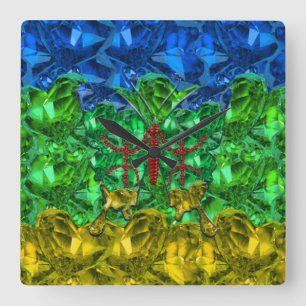 Amazigh Square Wall Clock