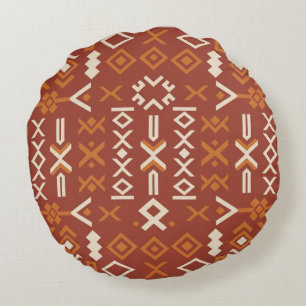 Amazigh Tribal Pattern round pillow