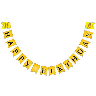 Amazing Abstract Black Gold Birthday Message Bunting