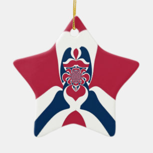 Amazing Abstract E.T. Art Print Ceramic Tree Decoration