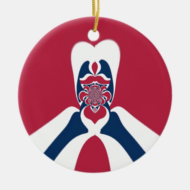 Amazing Abstract E.T. Art Print Ceramic Tree Decoration (Front)