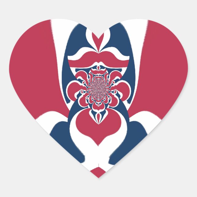 Amazing Abstract E.T. Art Print Heart Sticker (Front)