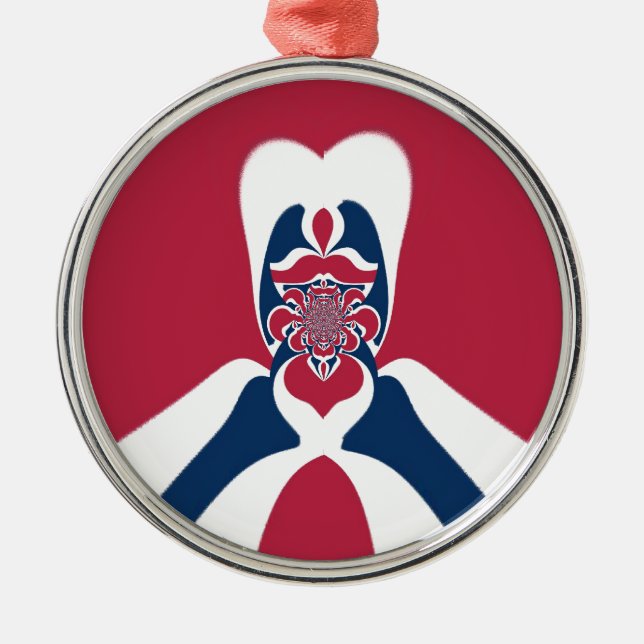 Amazing Abstract E.T. Art Print Metal Tree Decoration (Front)