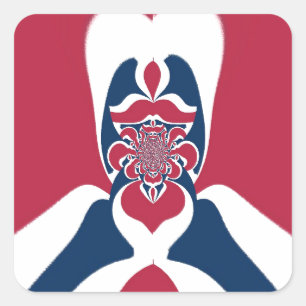 Amazing Abstract E.T. Art Print Square Sticker