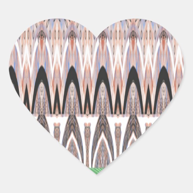 Amazing Abstract Pattern Art Print Heart Sticker (Front)