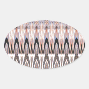 Amazing Abstract Pattern Art Print Oval Sticker