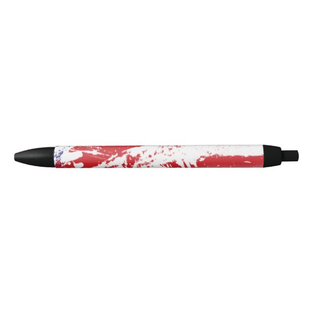 Amazing Abstract USA Flag Incredible Black Ink Pen (Front)
