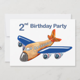 Amazing Aeroplane 2nd Birthday Invitation