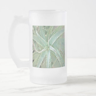 Amazing Aloe Vera Acrylic Art Frosted Glass Beer Mug