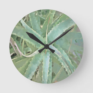 Amazing Aloe Vera Acrylic Art Round Clock