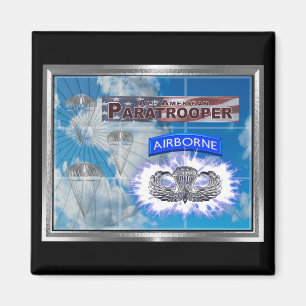 Amazing American Paratrooper and Flag Magnet