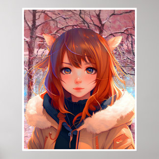 Amazing anime girl art poster
