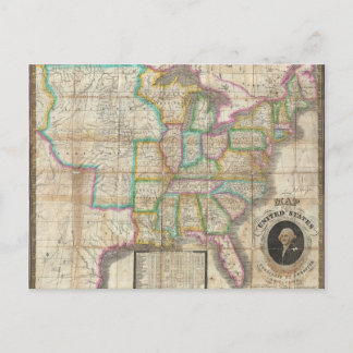 Amazing Antique Poster of the United States Postcard