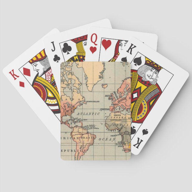 Amazing Antique World Map Playing Cards (Back)