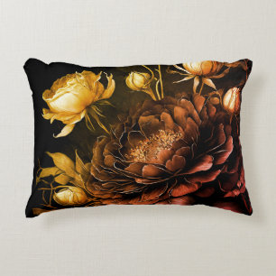 Amazing Arrangement Rust Accent Vintage Flowers Decorative Cushion