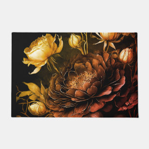 Amazing Arrangement Rust Accent Vintage Flowers Doormat
