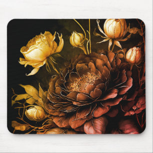 Amazing Arrangement Rust Accent Vintage Flowers Mouse Mat