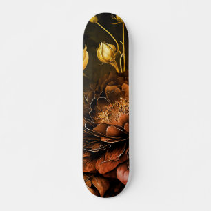 Amazing Arrangement Rust Accent Vintage Flowers Skateboard